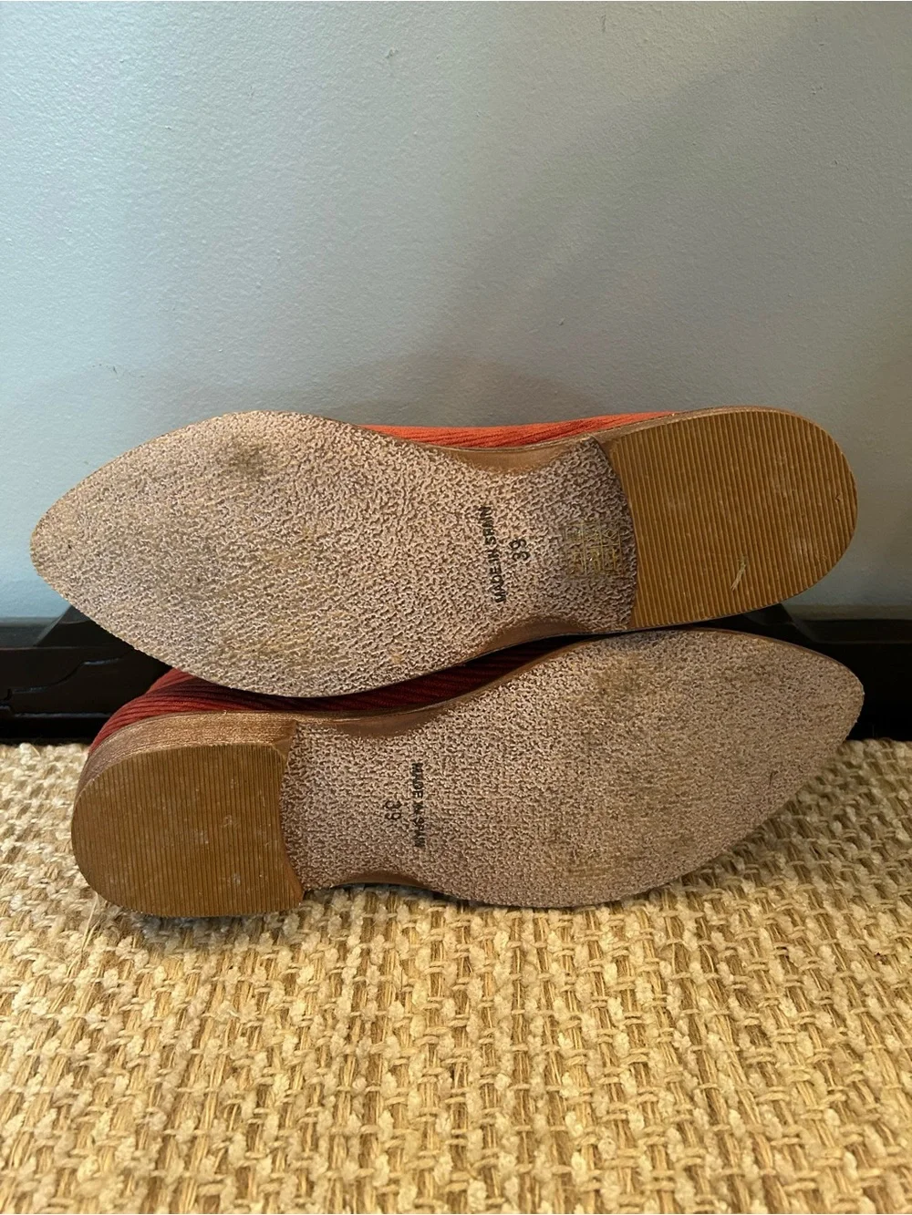 Free People Royale Flats, Corduroy Cutout Ankle Booties in Rust Orange